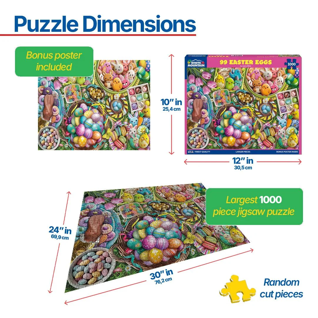 99 Easter Eggs (1919pz) - 1000 Piece Jigsaw Puzzle - Image 3