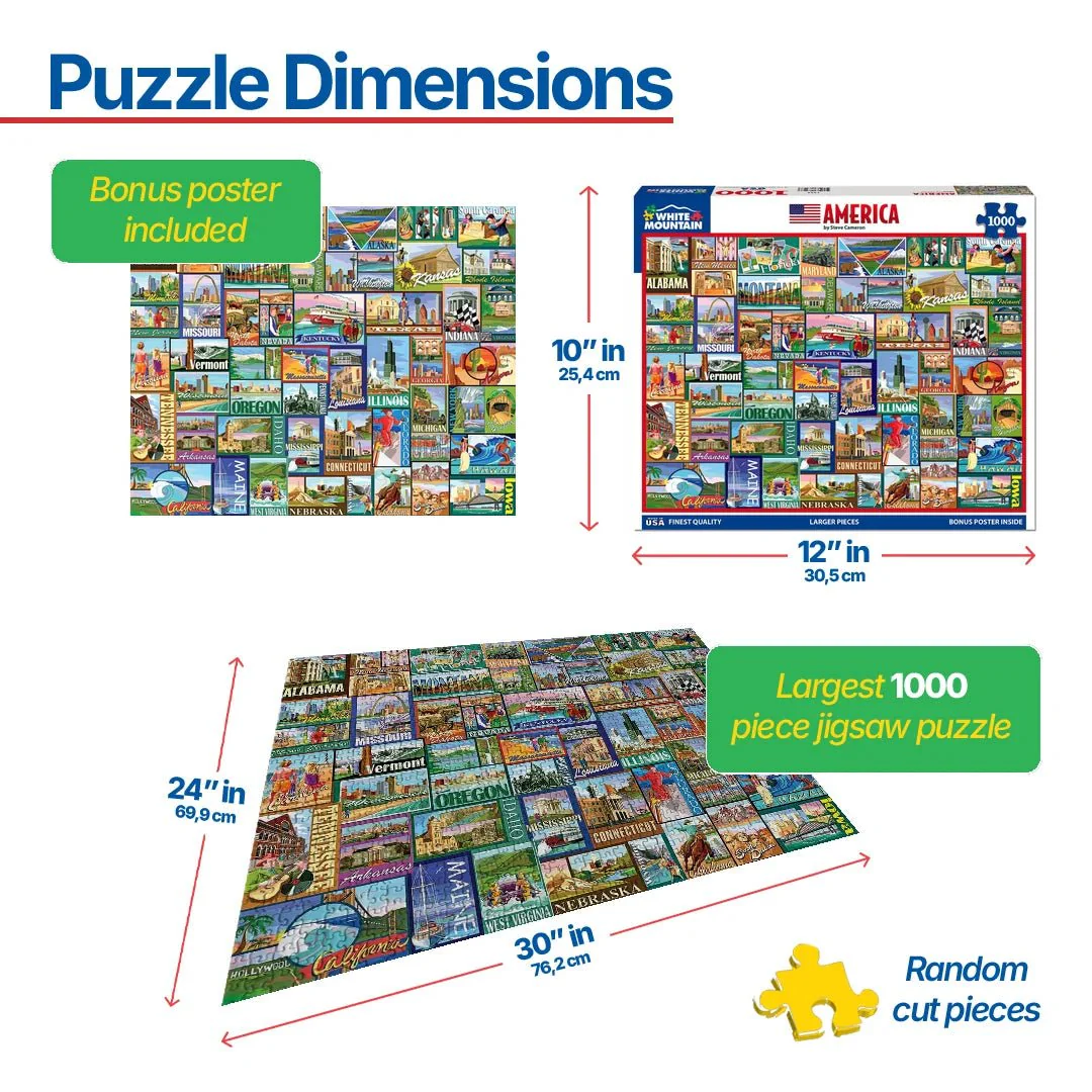 America (1434pz) - 1000 Piece Jigsaw Puzzle - Image 3