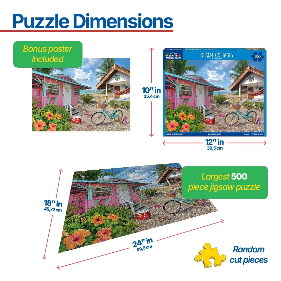 Beach Cottages (2113pz) - 500 Piece Jigsaw Puzzle - Image 3