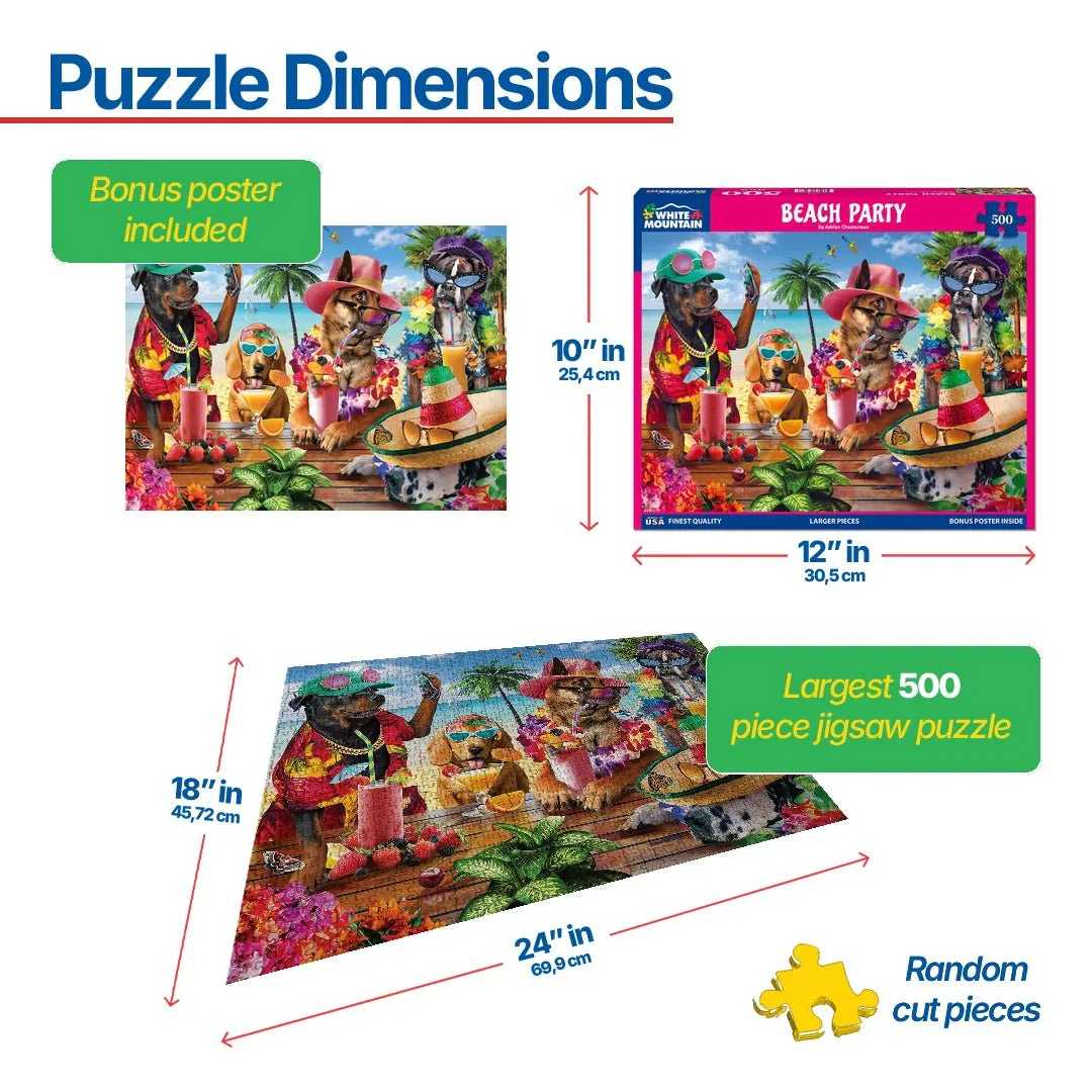 Beach Party (1849pz) - 500 Piece Jigsaw Puzzle - Image 3