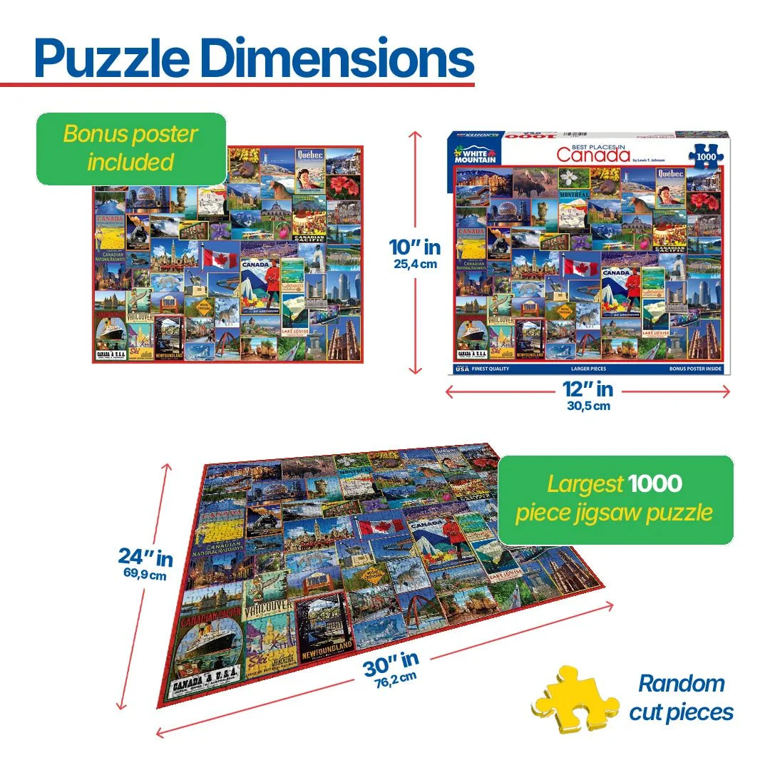 Best Places in Canada (1317pz) - 1000 Piece Jigsaw Puzzle - Image 3