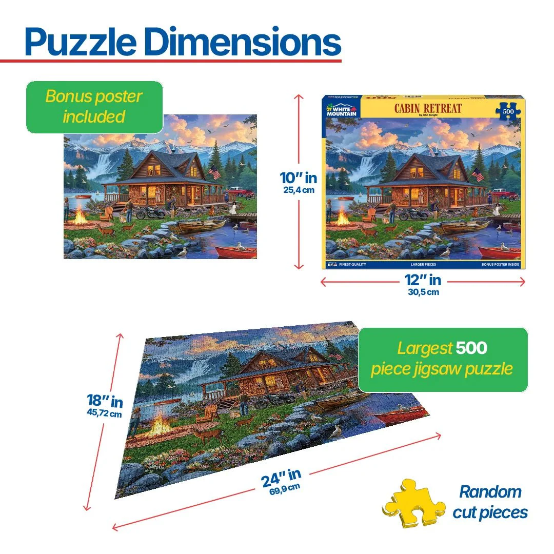 Cabin Retreat (2166pz) - 500 Piece Jigsaw Puzzle - Image 3