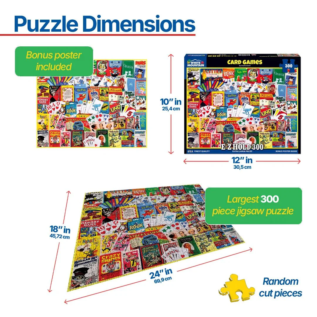 Card Games (2150pz) - 300 Piece Jigsaw Puzzle - Image 3