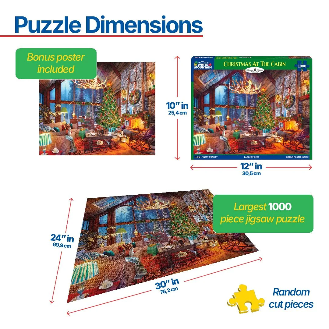 Christmas At The Cabin (1975pz) - 1000 Piece Jigsaw Puzzle - Image 3
