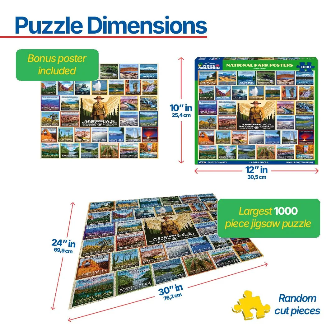 National Park Posters (1836pz) - 1000 Piece Jigsaw Puzzle - Image 3