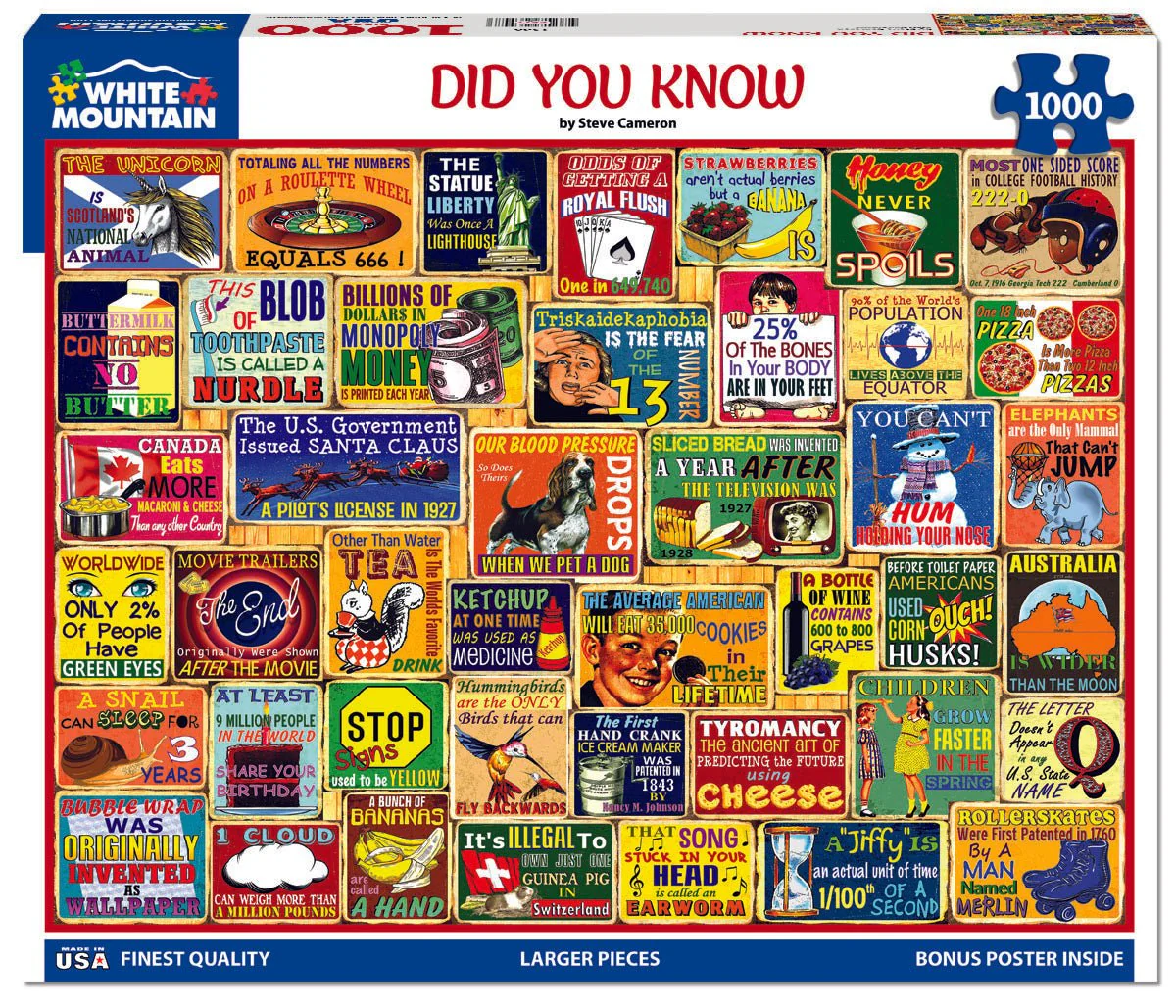 Did You Know (1968pz) - 1000 Piece Jigsaw Puzzle - Image 2