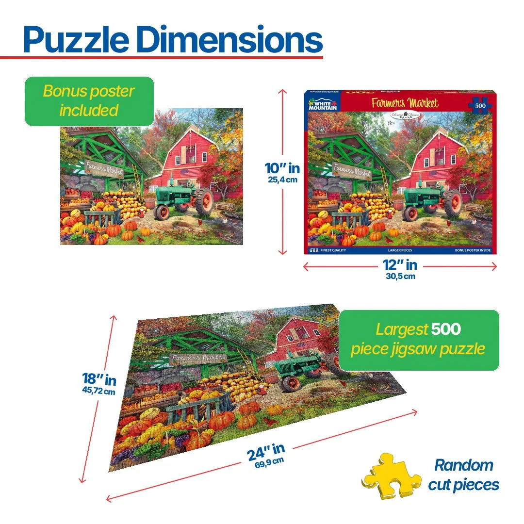 Farmer's Market (1780pz) - 500 Piece Jigsaw Puzzle - Image 3