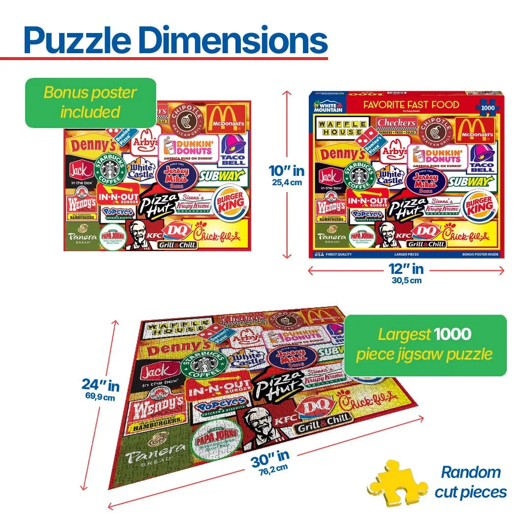 Favorite Fast Food (1928pz) - 1000 Piece Jigsaw Puzzle - Image 3