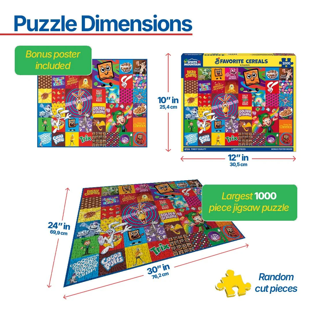 Favorite Cereals (2074pz) - 1000 Piece Jigsaw Puzzle - Image 3