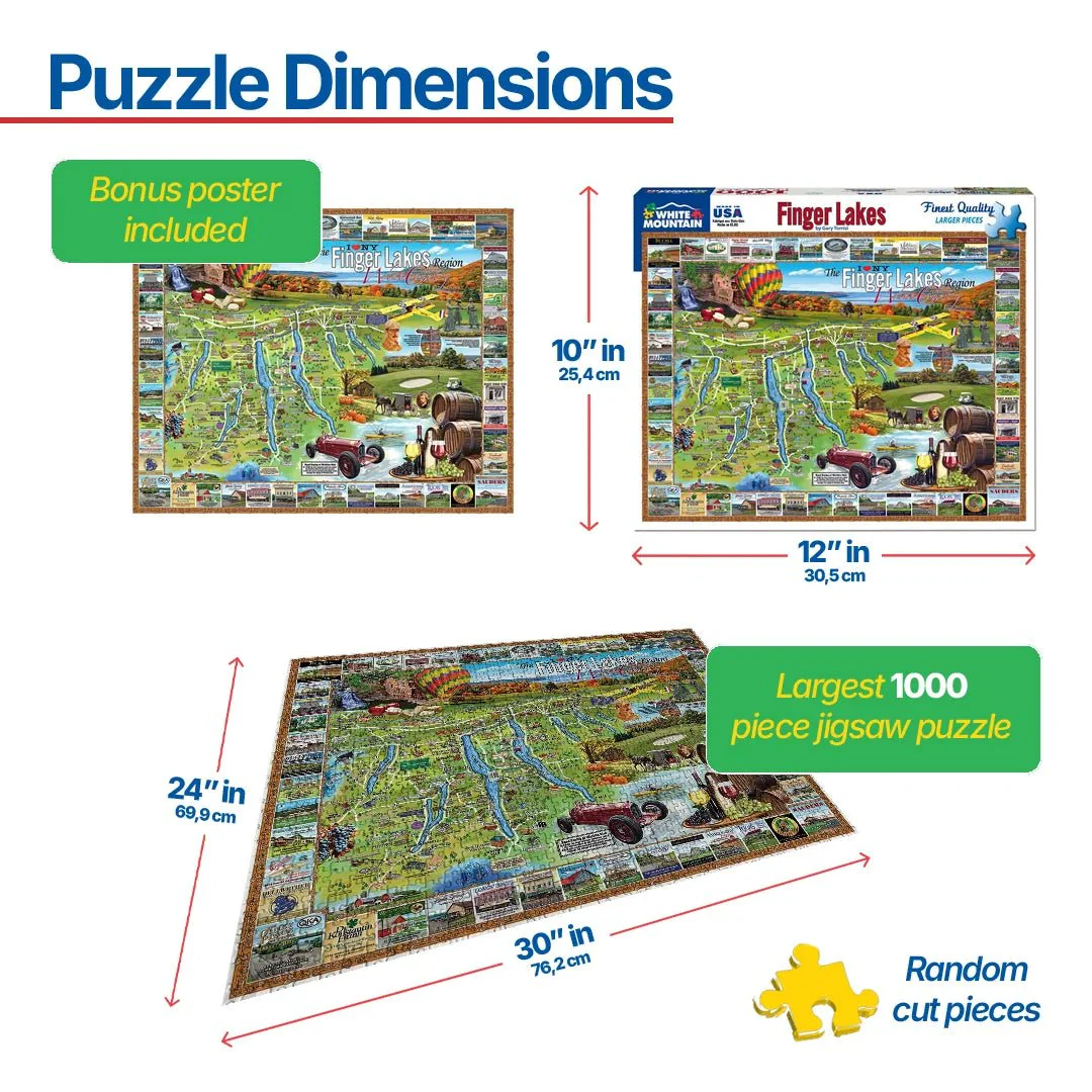 Finger Lakes (1182pz) - 1000 Piece Jigsaw Puzzle - Image 3