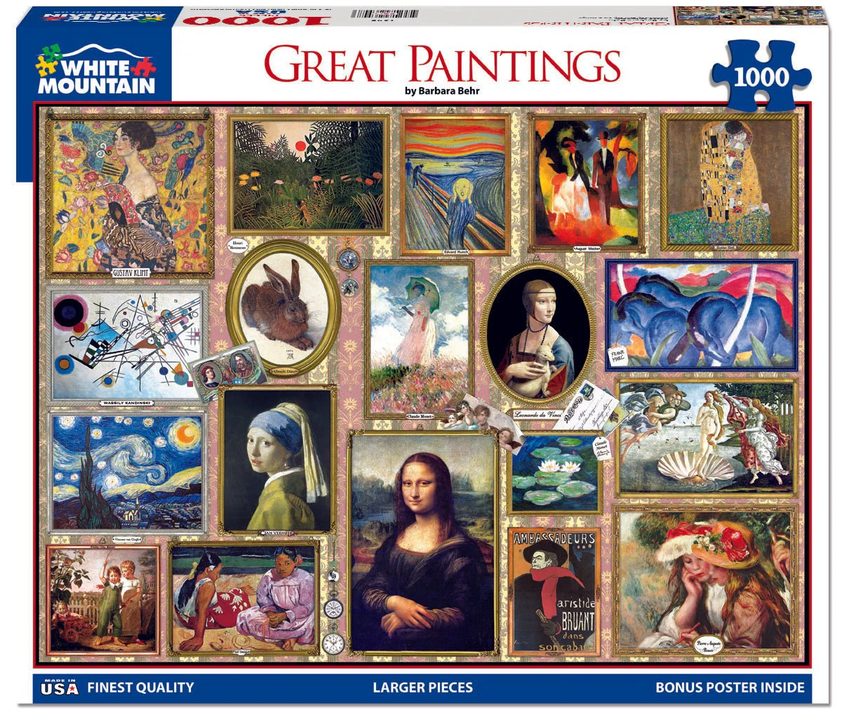 Great Paintings (1345pz) - 1000 Piece Jigsaw Puzzle - Image 2