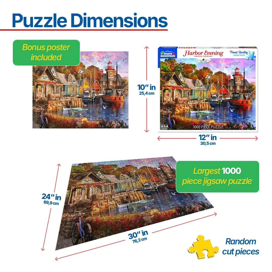 Harbor Evening (1418pz) - 1000 Piece Jigsaw Puzzle - Image 3