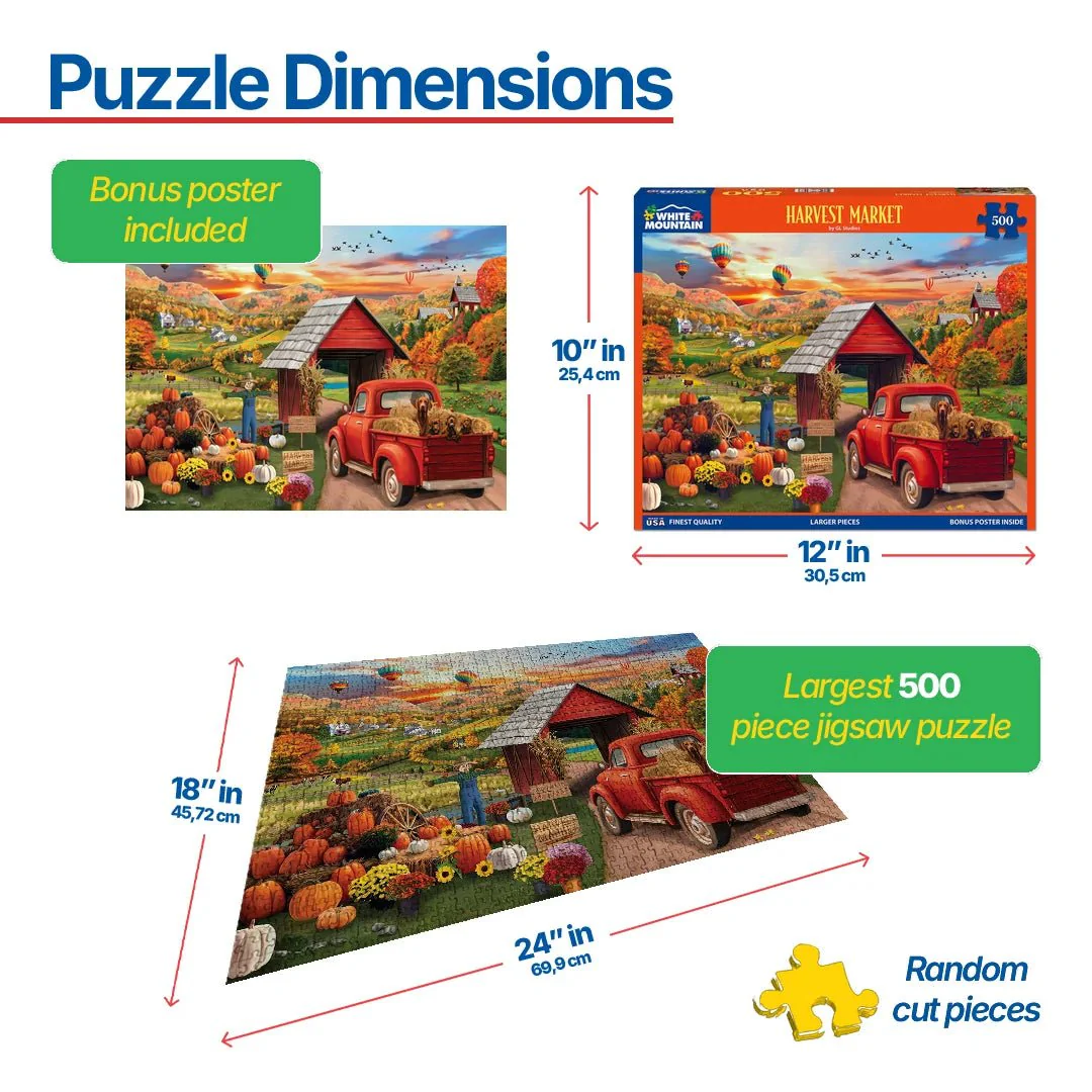 Harvest Market (2031pz) - 500 Piece Jigsaw Puzzle - Image 3