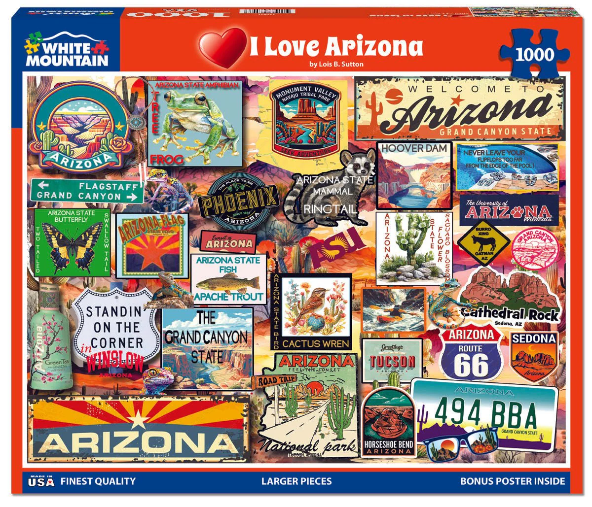 I Love Arizona (1980pz) - 1000 Piece Jigsaw Puzzle - Image 2