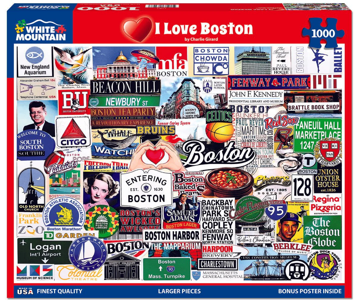 I Love Boston (2161pz) - 1000 Piece Jigsaw Puzzle - Image 2