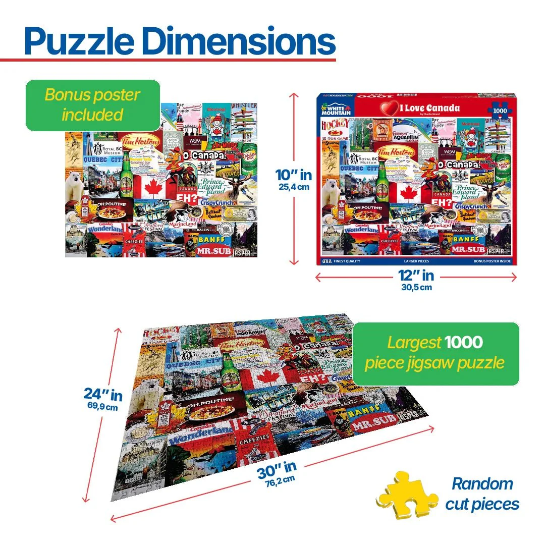 I Love Canada (1298pz) - 1000 Piece Jigsaw Puzzle - Image 3