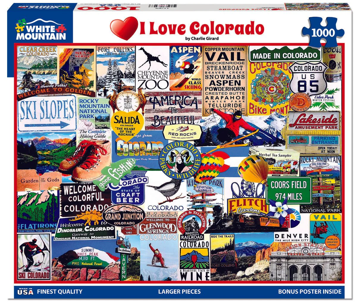 I Love Colorado (1179pz) - 1000 Piece Jigsaw Puzzle - Image 2
