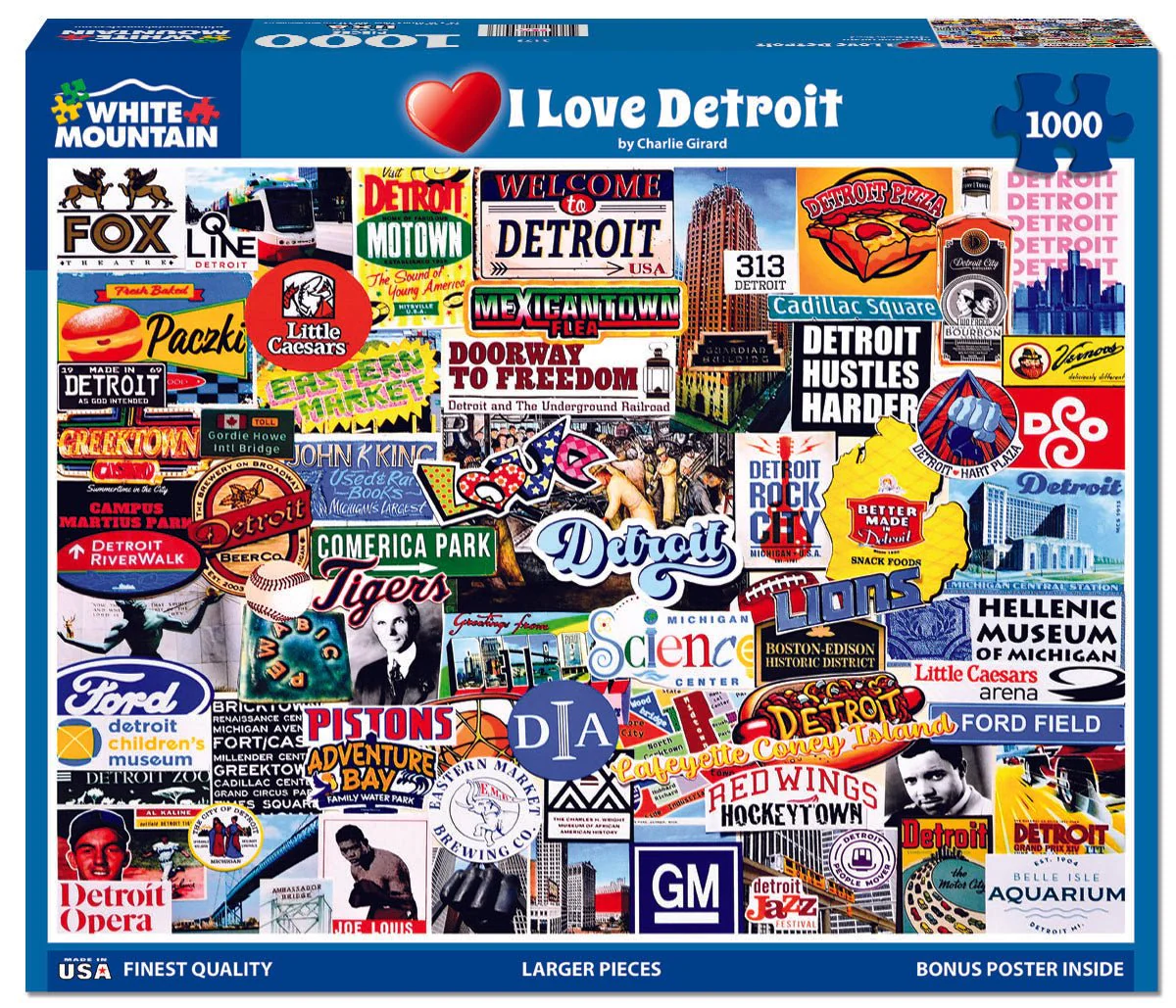 I Love Detroit (2173pz) - 1000 Piece Jigsaw Puzzle - Image 2