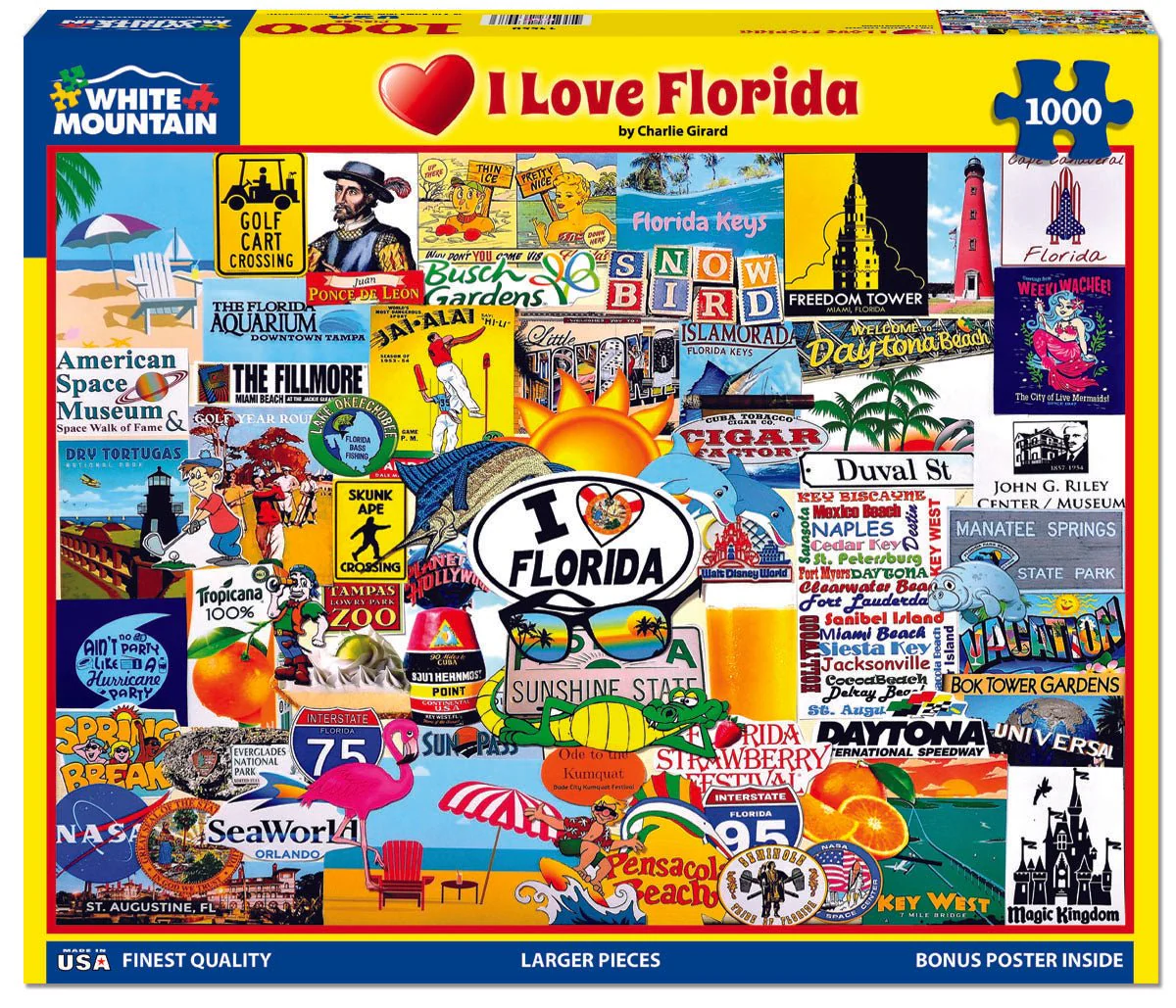 I Love Florida (1455pz) - 1000 Piece Jigsaw Puzzle - Image 2