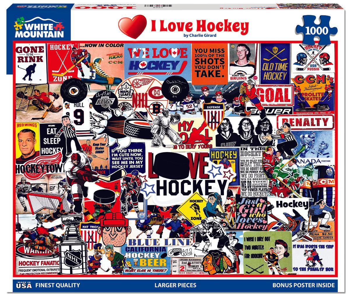 I Love Hockey (1770pz) - 1000 Piece Jigsaw Puzzle - Image 2