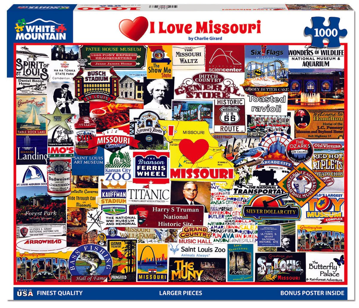 I Love Missouri (1777pz) - 1000 Piece Jigsaw Puzzle - Image 2