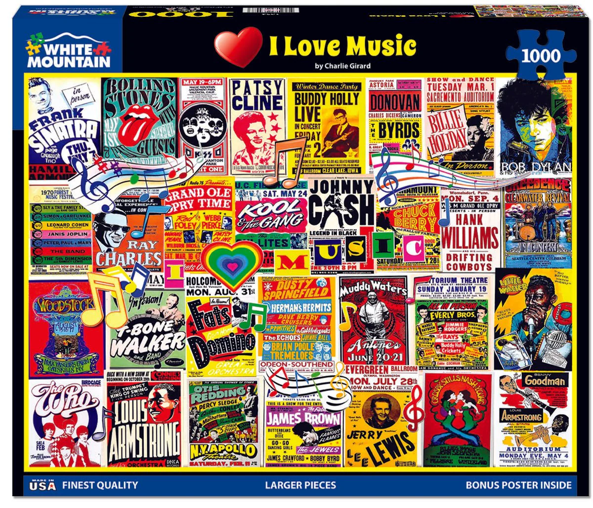 I Love Music (1634pz) - 1000 Piece Jigsaw Puzzle - Image 2