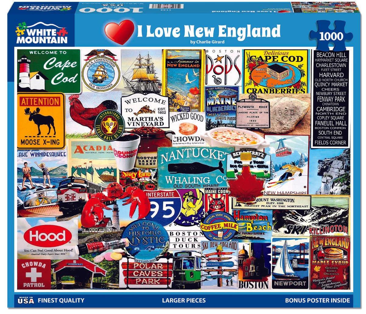 I Love New England (1144pz) - 1000 Piece Jigsaw Puzzle - Image 2