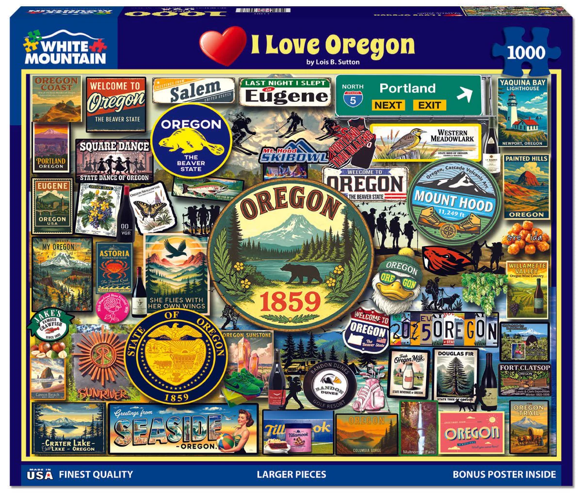 I Love Oregon (2190pz) - 1000 Piece Jigsaw Puzzle - Image 2