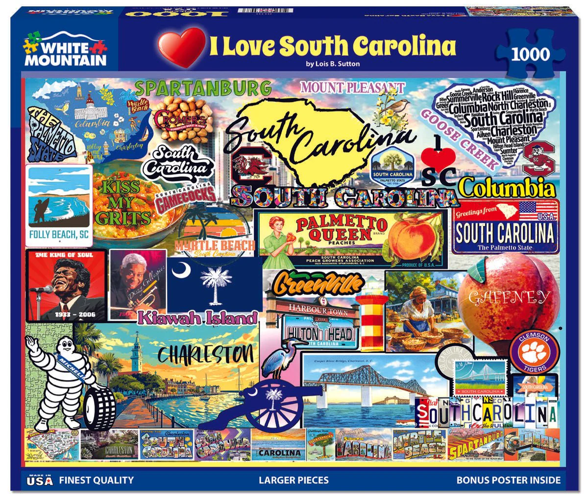 I Love South Carolina (2010pz) - 1000 Piece Jigsaw Puzzle - Image 2