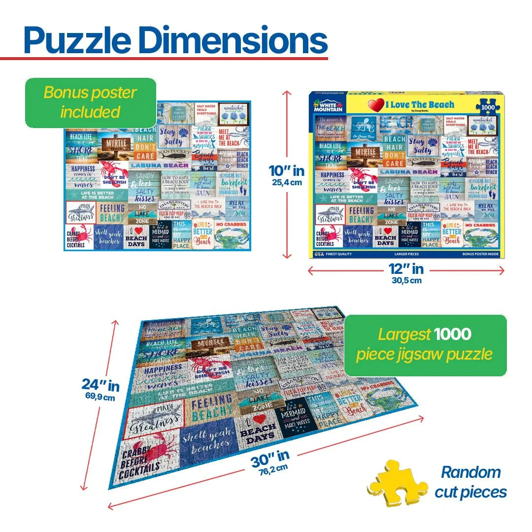 I Love The Beach (2073pz) - 1000 Piece Jigsaw Puzzle - Image 3