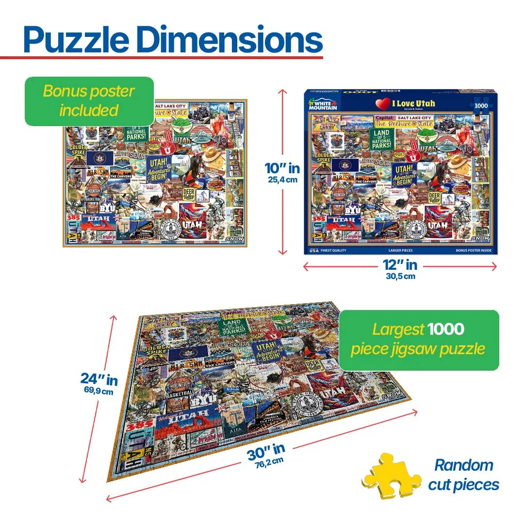 I Love Utah (2083pz) - 1000 Piece Jigsaw Puzzle - Image 3