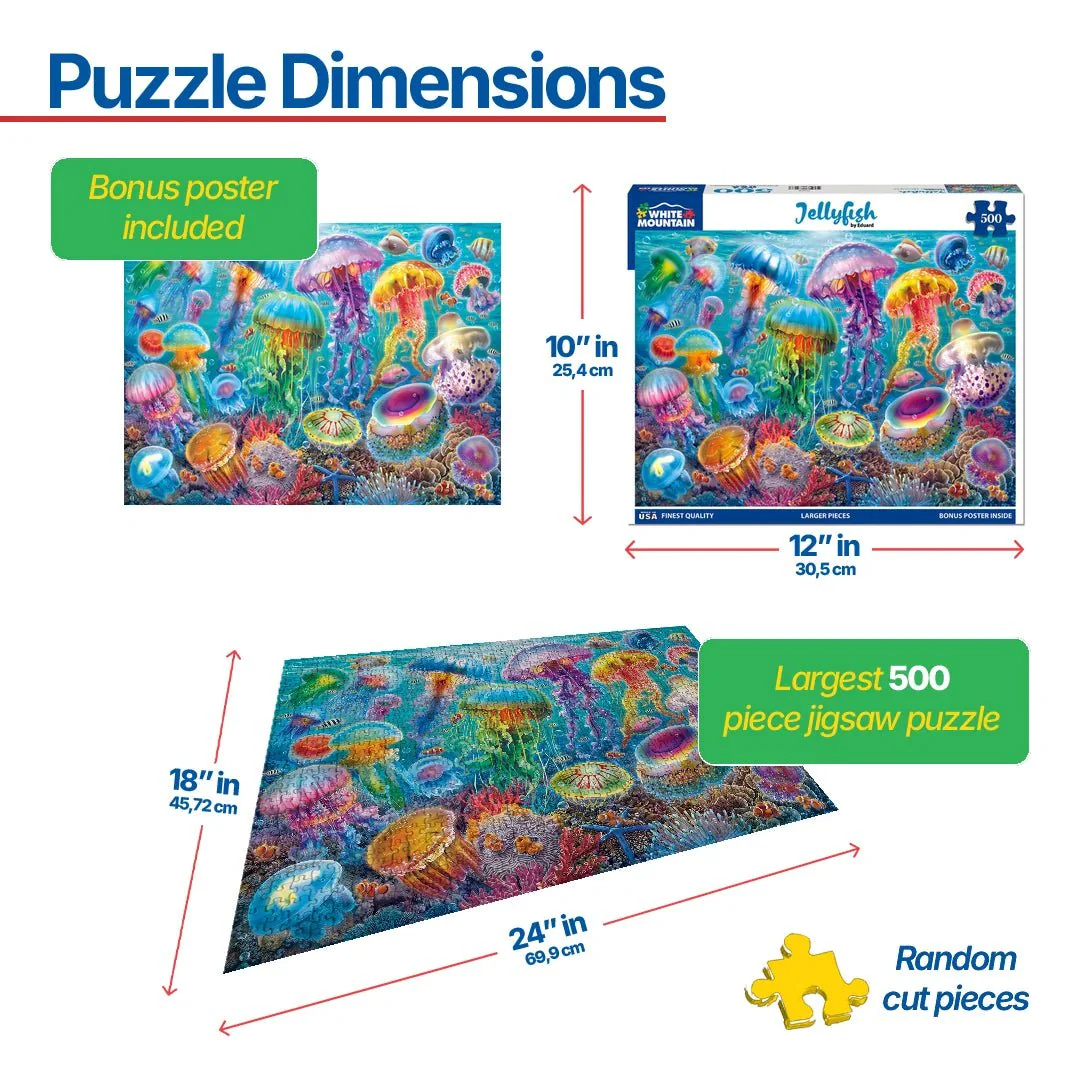 Jellyfish (2065pz) - 500 Piece Jigsaw Puzzle - Image 3