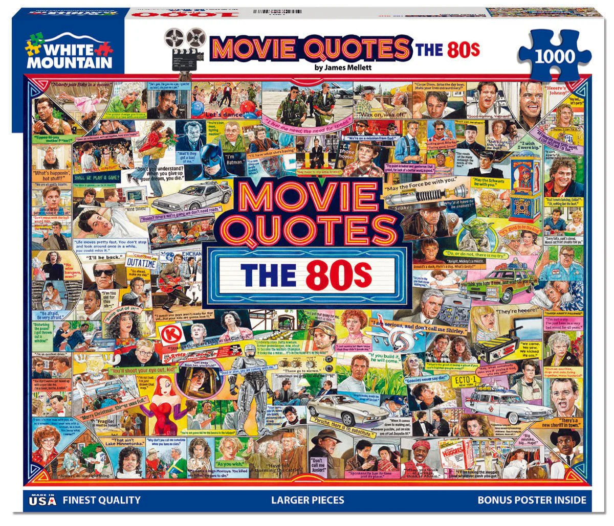 Movie Quotes The 80s (1961pz) - 1000 Piece Jigsaw Puzzle - Image 2