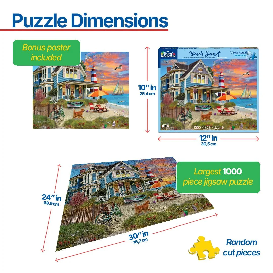 Beach Sunset (1731pz) - 1000 Piece Jigsaw Puzzle - Image 3
