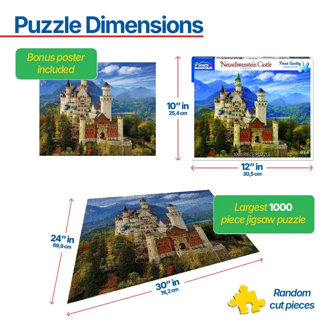Neuschwanstein Castle (1335pz) - 1000 Piece Jigsaw Puzzle - Image 3