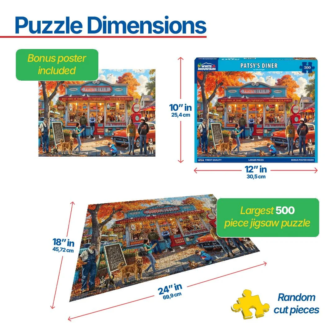 Patsy’s Diner (2170pz) - 500 Piece Jigsaw Puzzle - Image 3