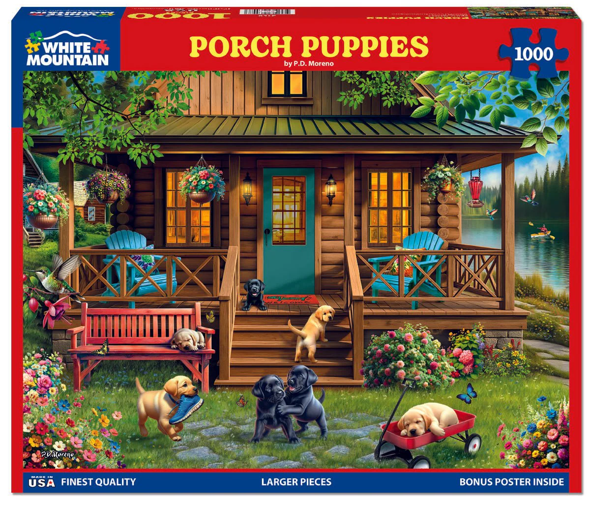 Porch Puppies (2158pz) - 1000 Piece Jigsaw Puzzle - Image 2