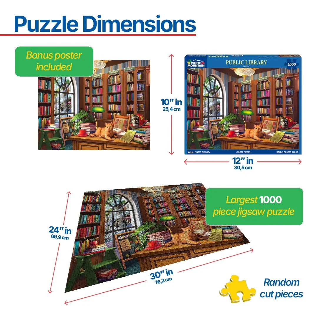 Public Library (2154pz) - 1000 Piece Jigsaw Puzzle - Image 3