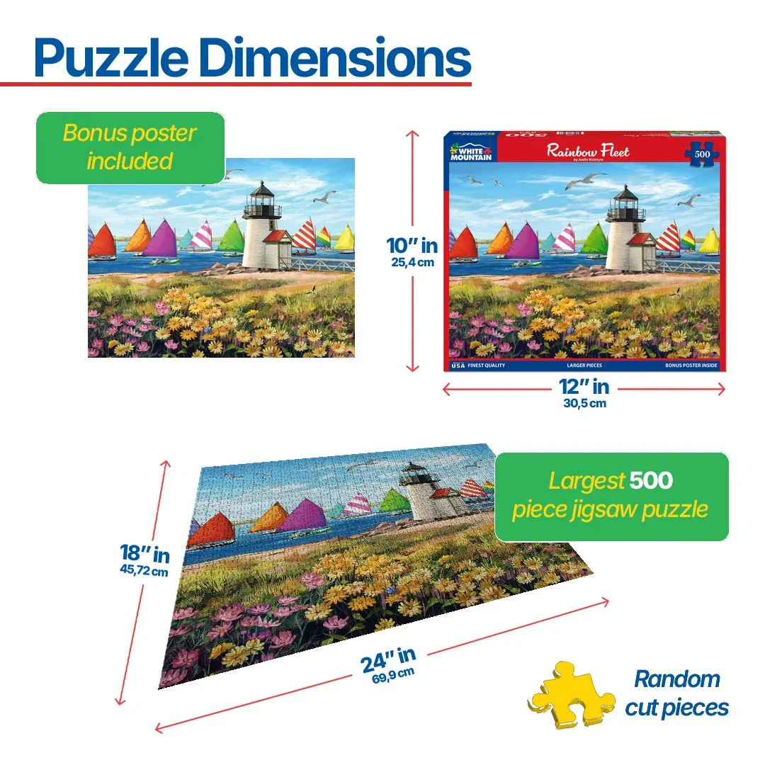 Rainbow Fleet (1839pz) - 500 Piece Jigsaw Puzzle - Image 3