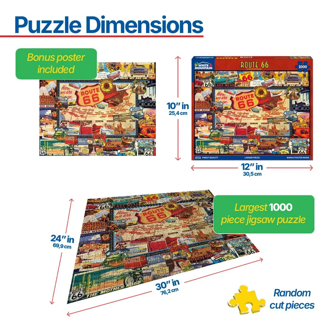 Route 66 (747pz) - 1000 Piece Jigsaw Puzzle - Image 3