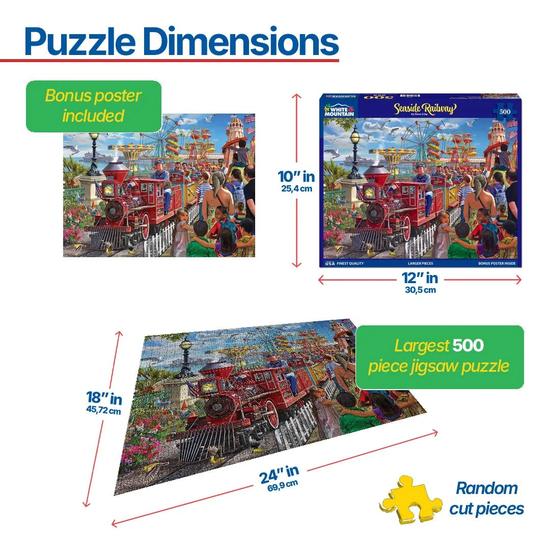 Seaside Railway (1943pz) - 500 Piece Jigsaw Puzzle - Image 3