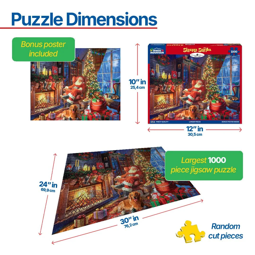Sleepy Santa (2132pz) - 1000 Piece Jigsaw Puzzle - Image 3