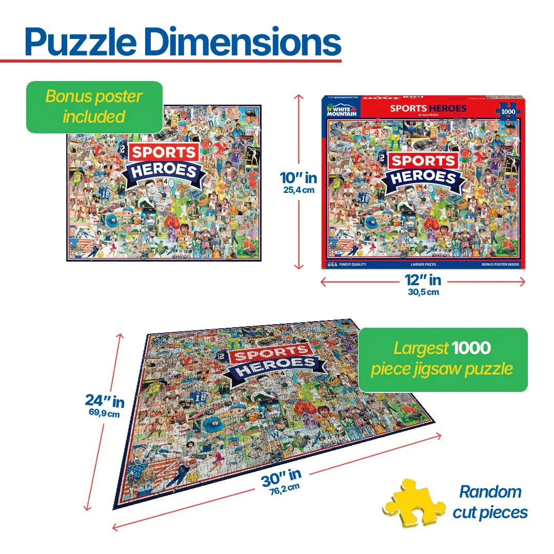 Sports Heroes (1829pz) - 1000 Piece Jigsaw Puzzle - Image 3