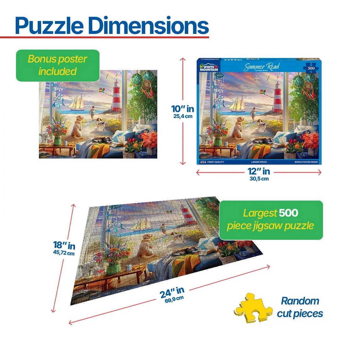 Summer Read (2097pz) - 500 Piece Jigsaw Puzzle - Image 3
