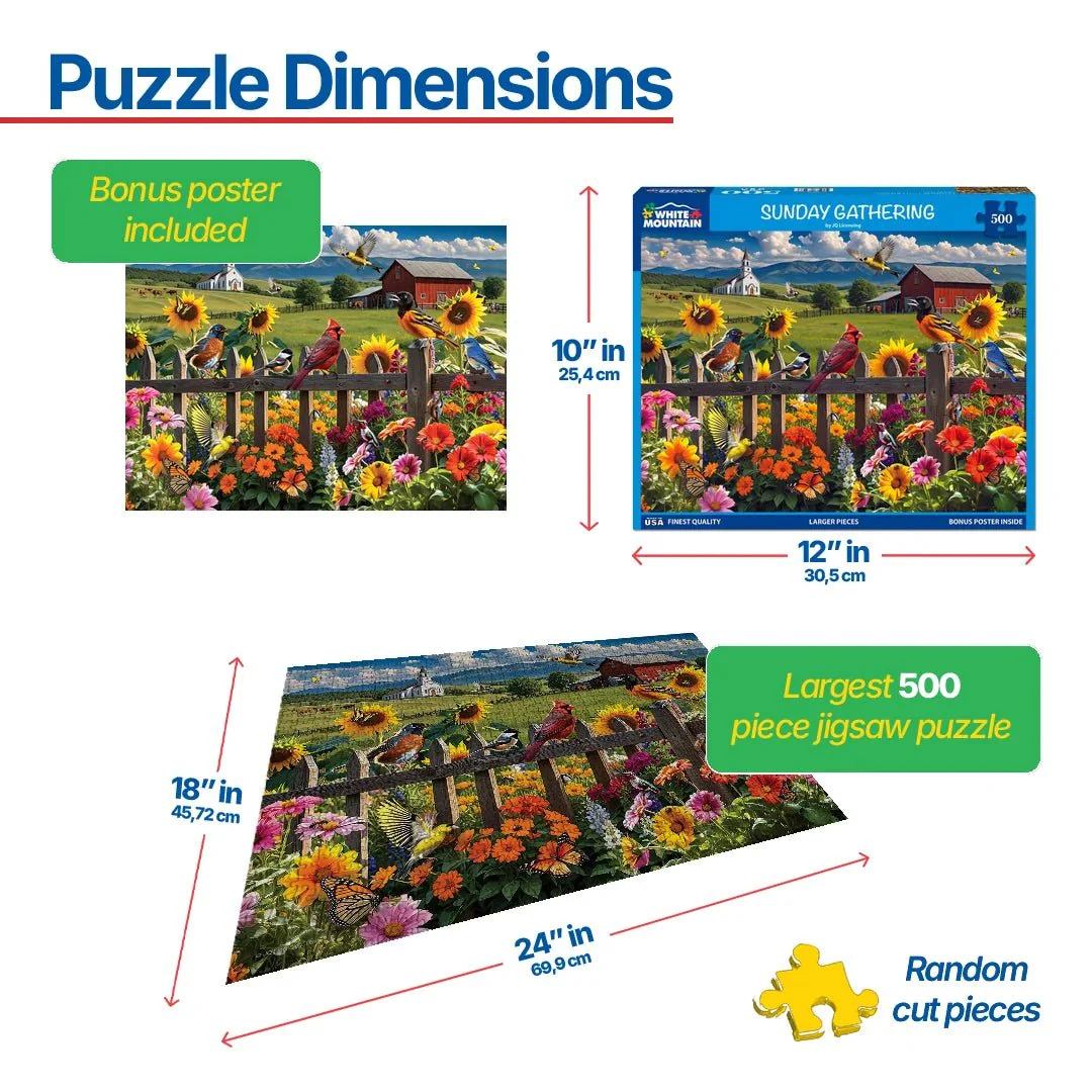 Sunday Gathering (2005pz) - 500 Piece Jigsaw Puzzle - Image 3