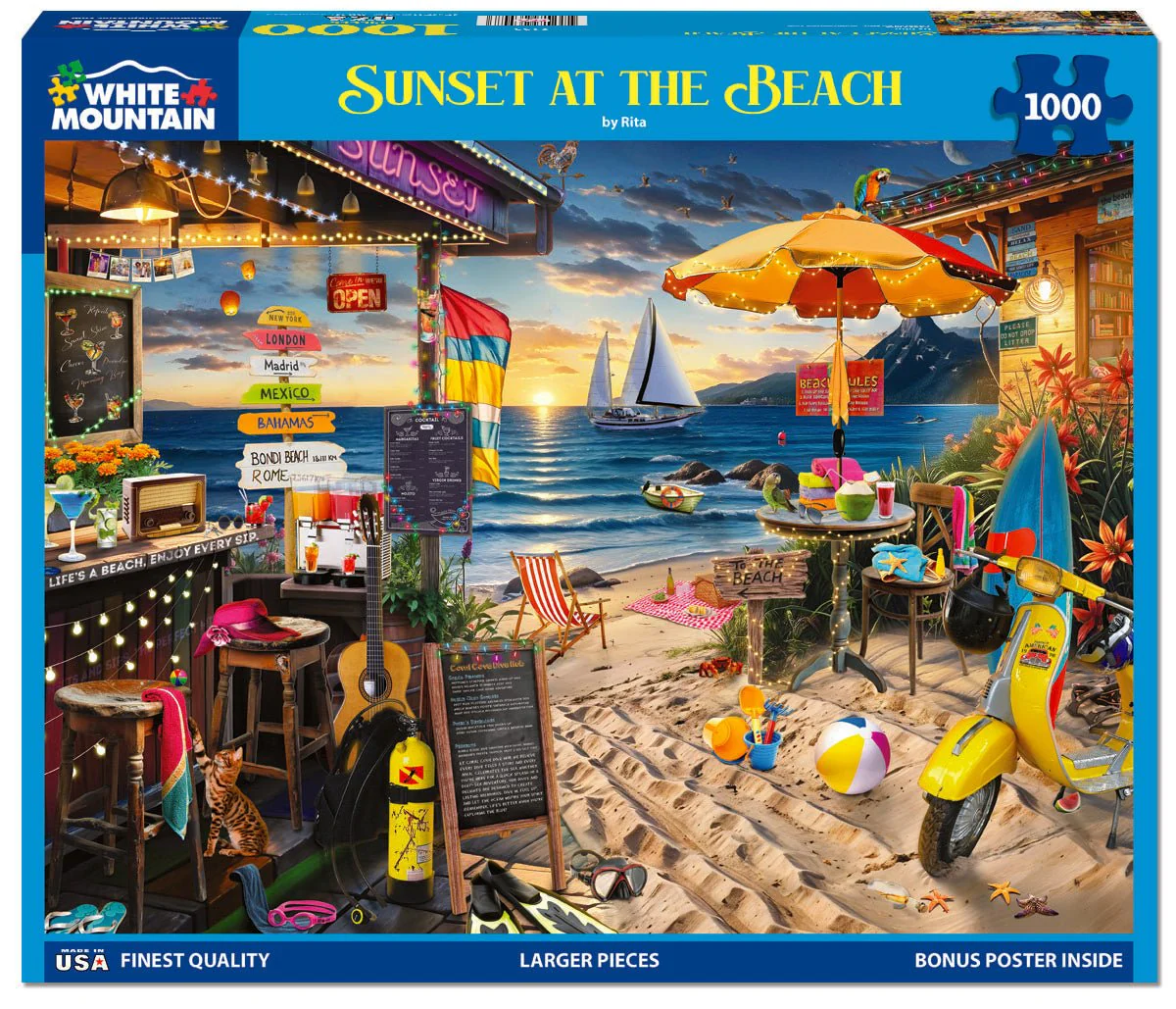 Sunset At The Beach (2133pz) - 1000 Piece Jigsaw Puzzle - Image 2
