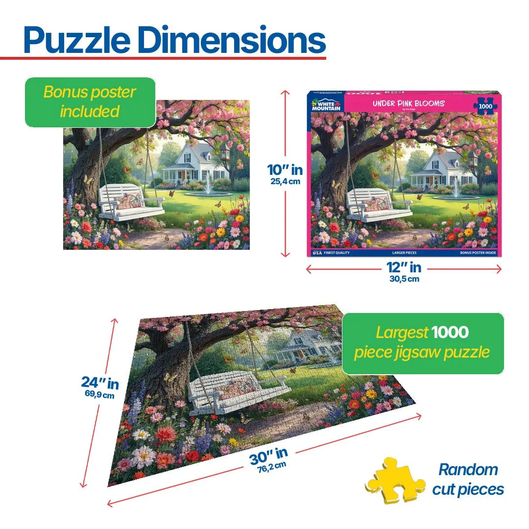 Under Pink Blooms (2167pz) - 1000 Piece Jigsaw Puzzle - Image 3