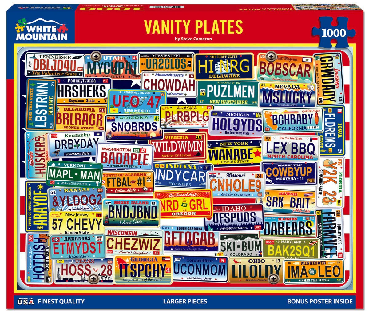 Vanity Plates (1841pz) - 1000 Piece Jigsaw Puzzle - Image 2