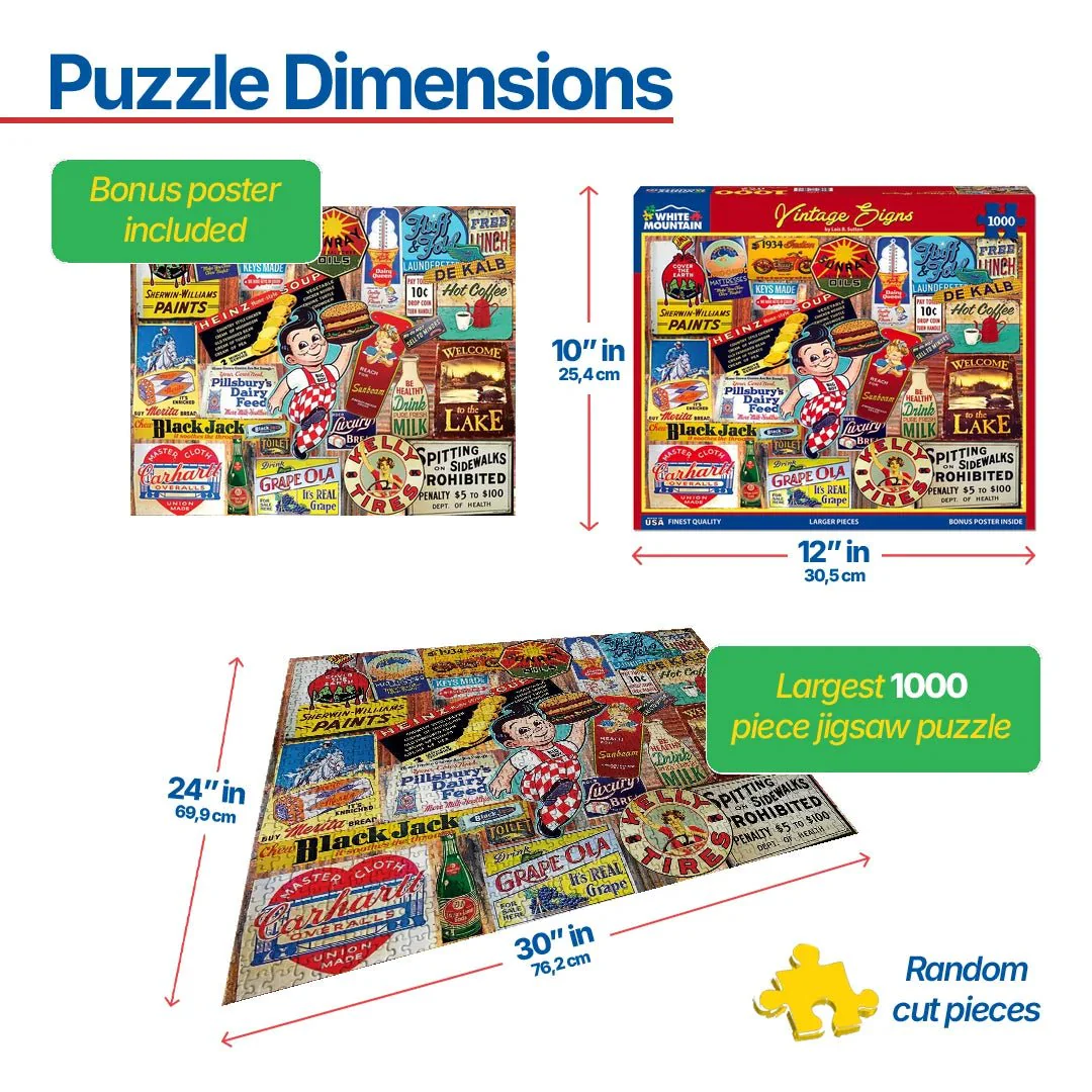 Vintage Signs (1189pz) - 1000 Pieces - Image 3