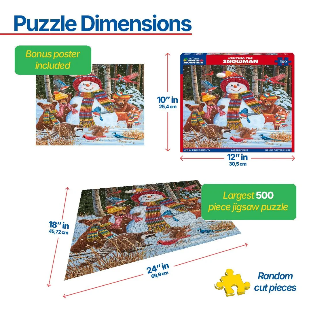 Visiting the Snowman (1693pz) - 500 Piece Jigsaw Puzzle - Image 3